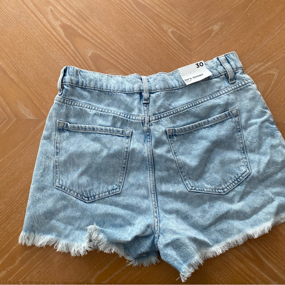 Light washed jean shorts